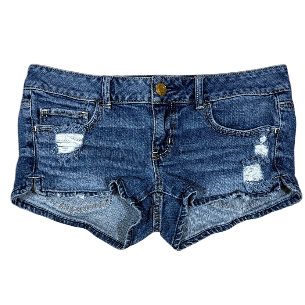 American Eagle Outfitters Blue Distressed Jean Bootie Shorts SKU1157